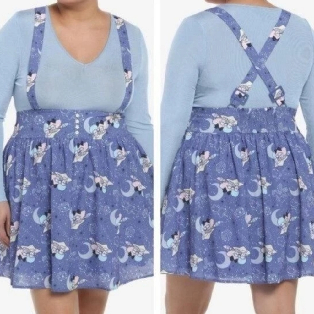 Sanrio Little Twin Stars Skirt Size 1 Suspenders Overalls Celestial Print